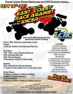 The 18th Annual East Coast Race Against Cancer  hosted by LCRC Raceway