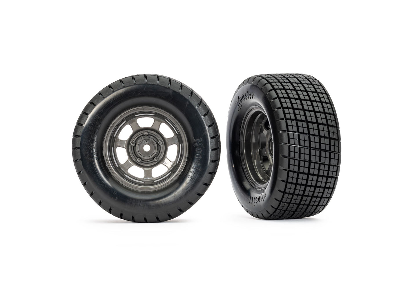 Traxxas 10473X Dirt Oval Gray Front Wheels w/ Hoosier Tires (2)
