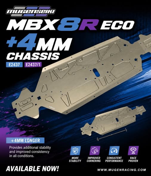 Mugen Seiki E2437/1 MBX8R Eco 1:8 +4mm Chassis (including 119mm driveshaft)