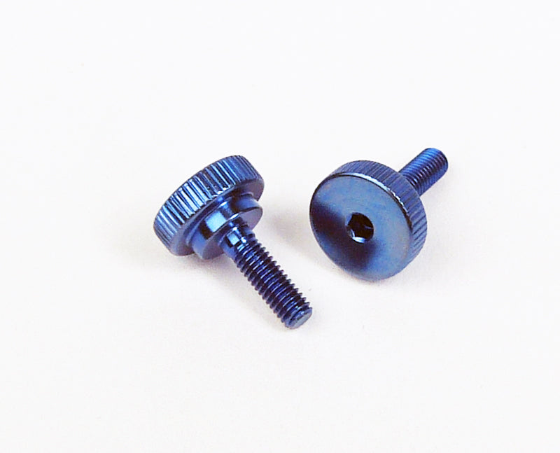 Custom Works 8529 Blue Arm Pinch Screw Titanium, M3 (pair)