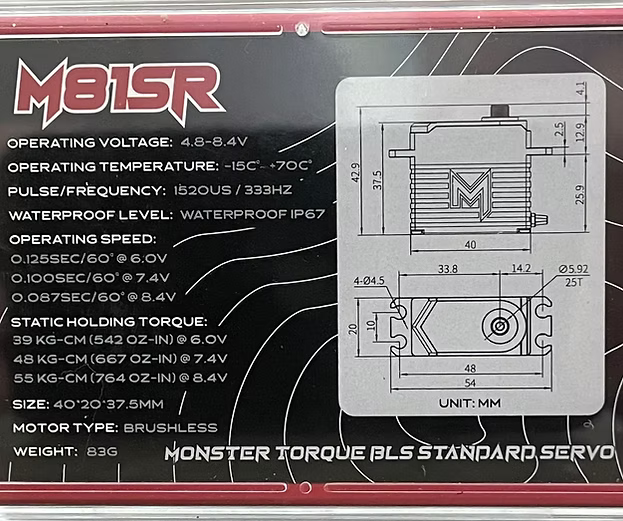 M81SR Mach-1 Servo (25 T Spline)