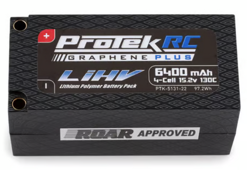 ProTek RC 5131-22 4S 130C Low IR Si-Graphene+ HV Shorty LiPo Battery (15.2V/6400mAh) w/5mm Connector (ROAR Approved)