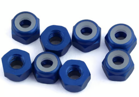1UP Racing 870102 3mm Aluminum Locknuts (Dark Blue) (8)