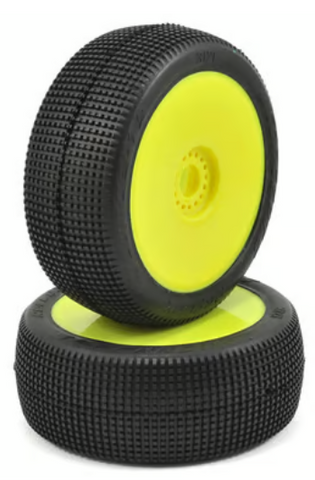JConcepts 3121-22 Reflex Pre-Mounted 1/8th Buggy Tires (2) (Yellow) (Green)