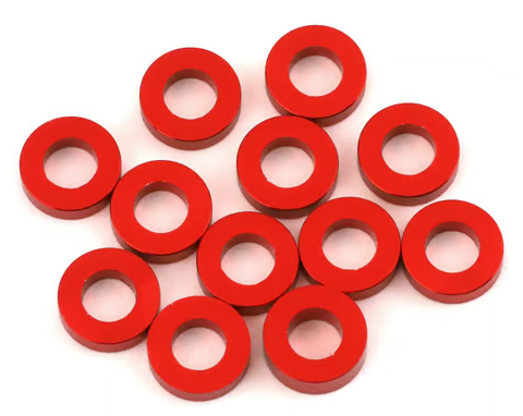 1UP Racing 1UP80334 3x6mm Precision Aluminum Shims (Red) (12) (1mm) 80334