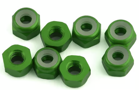 1UP Racing 1UP870802 3mm Aluminum Locknuts (Green) (8) 870802