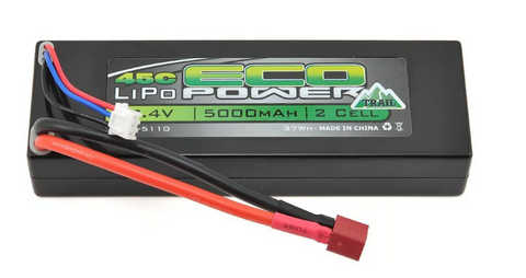EcoPower ECP-5110 "Trail" 2S 45C Hard Case LiPo Battery (7.4V/5000mAh) (w/T-Style Connector)