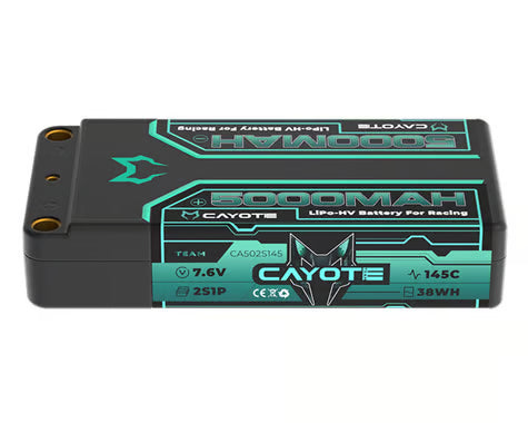 Cayote CYE502S145 2S 145C LCG Shorty LiHV Battery (7.6V/5000mAh) w/5mm Bullets