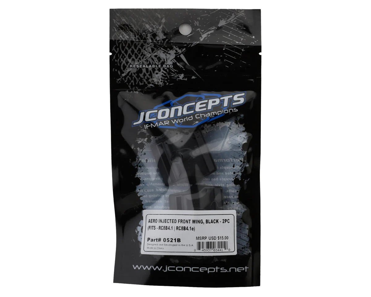 JConcepts 0521B Associated RC8B4.1/RC8B4.1e 1/8 Molded Front Wings (Black) (2)