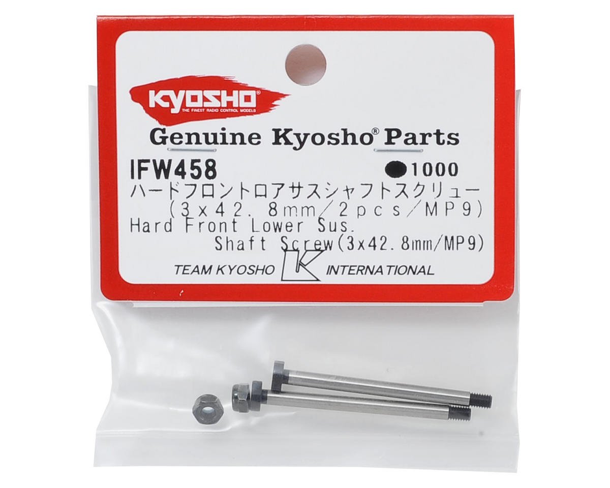 Kyosho IFW458 3x42.8mm Hard Front Lower Suspension Shaft Screw (2)