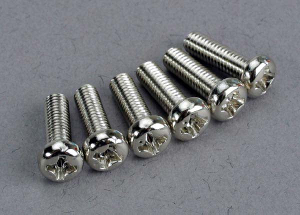 Traxxas 2560 Screws, 3x10mm roundhead machine (6) 0.015