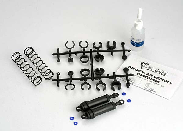 Traxxas 3762 Ultra Shocks (black) (xx-long) (complete w/ spring pre-load spacers & springs) (rear) (2) 0.195