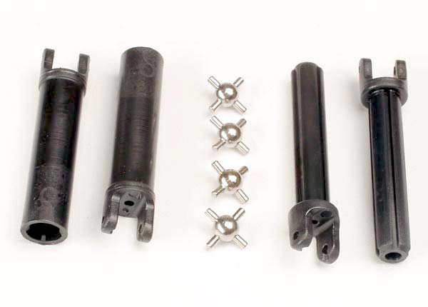 Traxxas 1951 Half shafts, long truck (external-splined (2) & internal-splined (2)/ metal U-joints (4) 0.045
