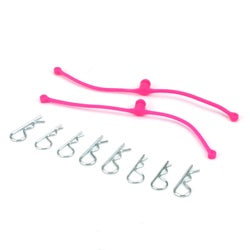 Dubro 2251 Body Klip Retainers, Pink (2)