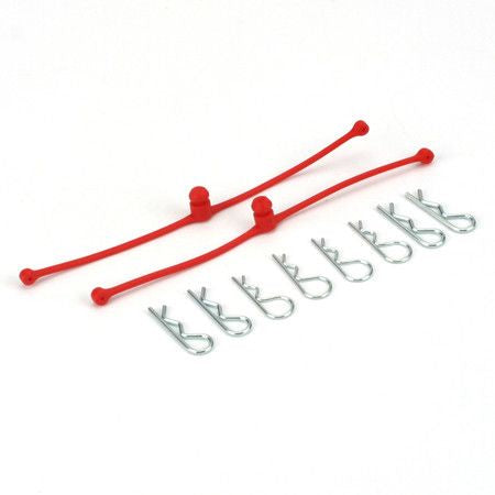 Dubro 2248 Body Klip Retainers, Red (2)