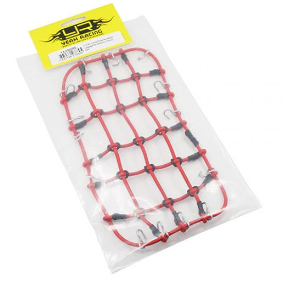 Yeah Racing YA-0560RD 1/10 RC Crawler Scale Accessory Luggage Net 200mm x 110mm Red 'G6 Certified'