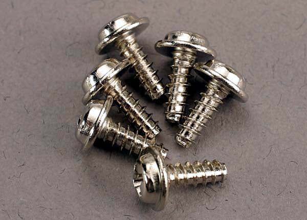 Traxxas 3290 - Screws, 3x8mm washerhead self-tapping (6)