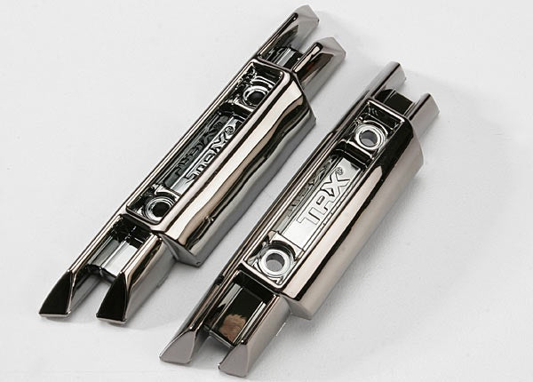 Traxxas 5335X - Bumpers, front and rear (black chrome) E Revo, Revo