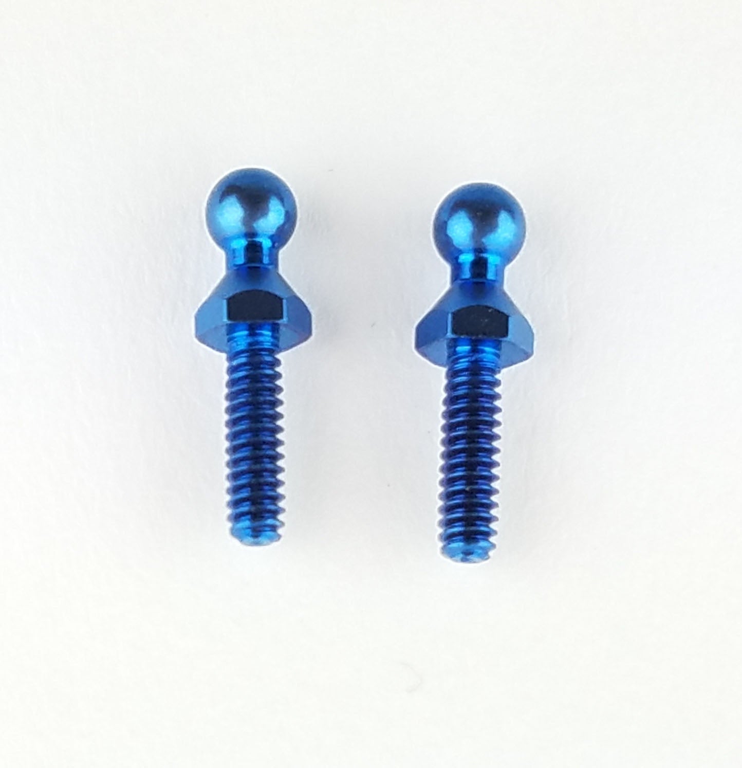 Custom Works 8523 Blue Titanium Tall Hex Ball Stud (2) (replaces 8123)