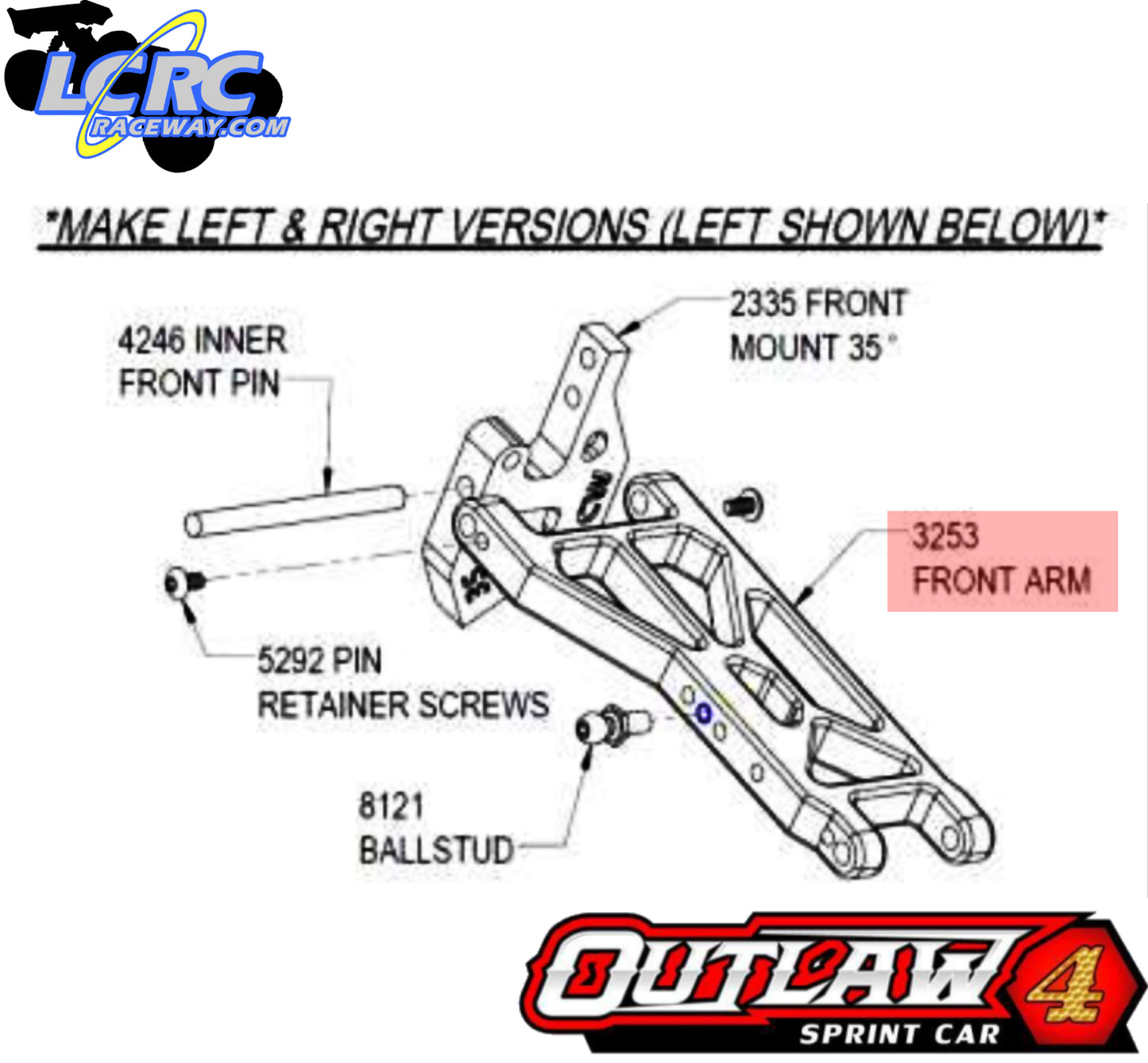 Custom Works 3253 Wide Front Suspension Arm (pair)