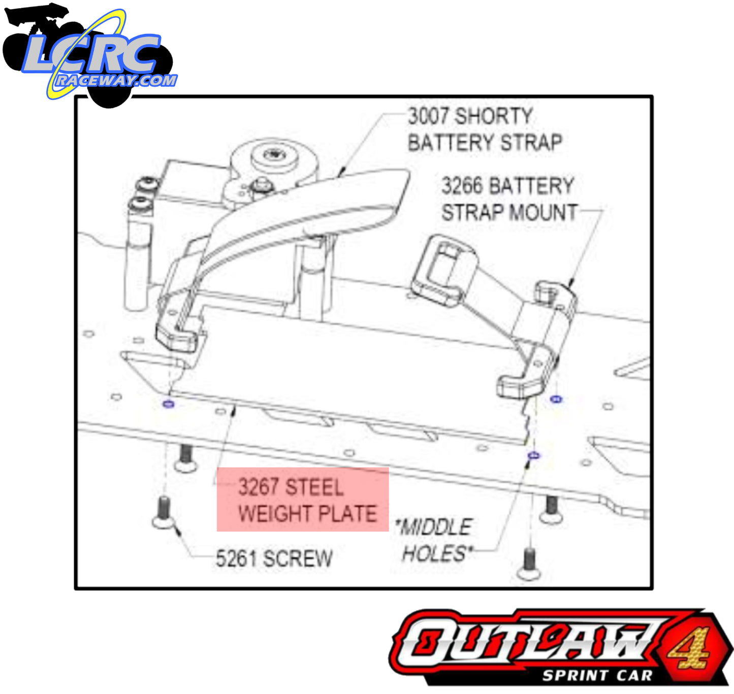 Custom Works 3267 Outlaw 4 Steel Shorty Battery Weight ( 1.75oz / 50 g )