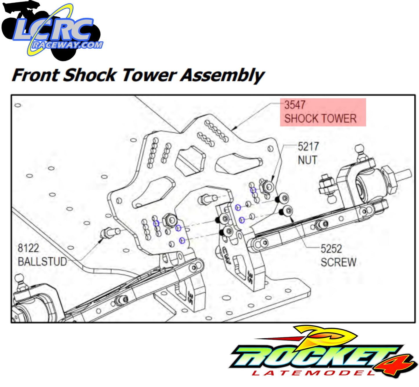 Custom Works 3547 Rocket 4 Front Shock Tower