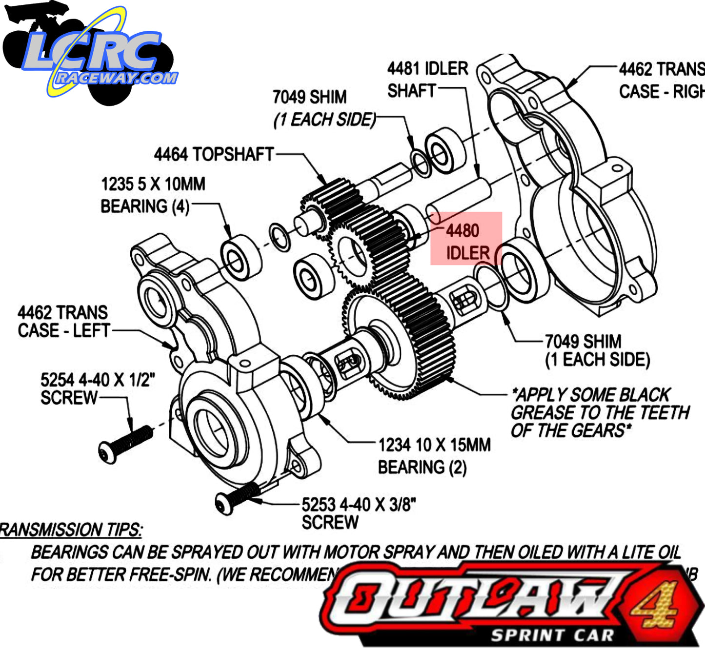 Custom Works 4480 Delrin Idler Gear for 2.6 Transmission