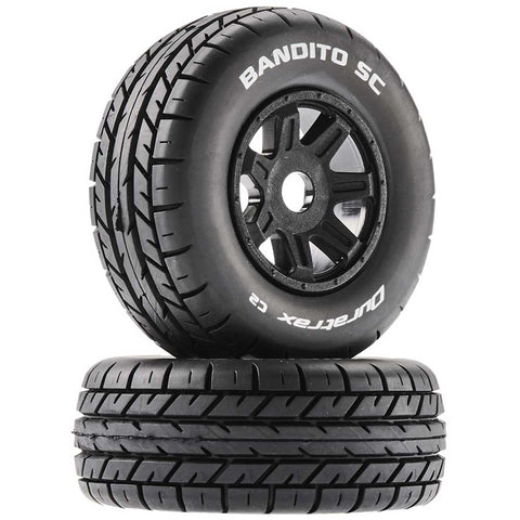 Duratrax DTXC5270	 Bandito Short Course Pre-Mounted Tires (C2) w/17mm Hex (Black) (2)