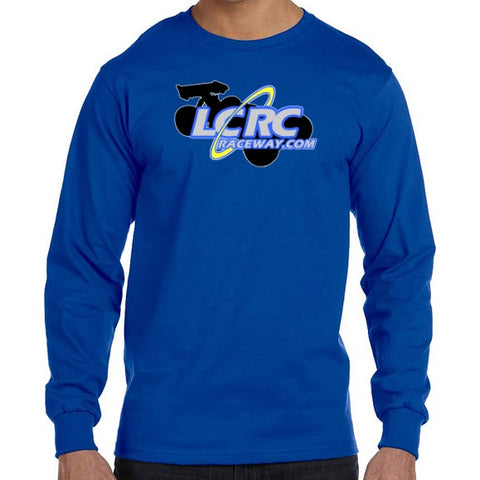 New  LONG SLEEVE LCRCRaceway.com T-Shirt (Royal Blue)