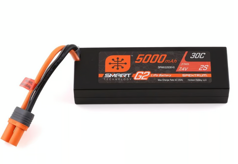 Spektrum SPMX52S30H5 2S Smart LiPo 30C Hard Case Battery Pack (7.4V/5000mAh) w/IC5 Connector