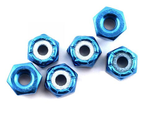 Team Associated 6943 8/32 Aluminum Locknut (Blue Anodized) (6)