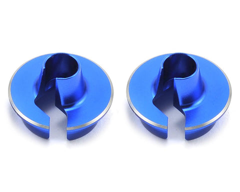 JConcepts 2493-1 +5mm Fin Aluminum Off-Set Shock Spring Cup (Blue) (2)
