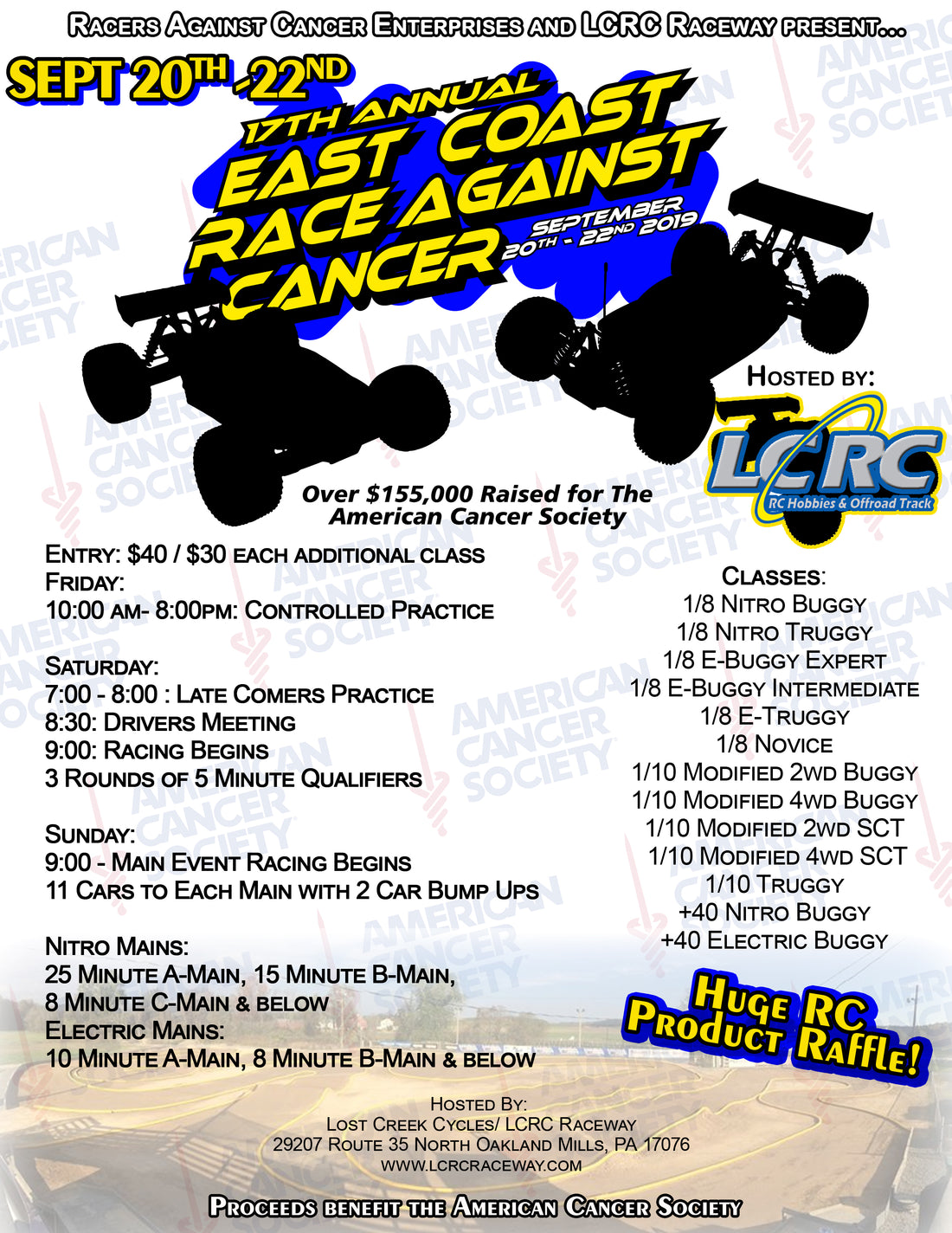 The 2019 East Coast Race Against Cancer hosted by LCRC Raceway