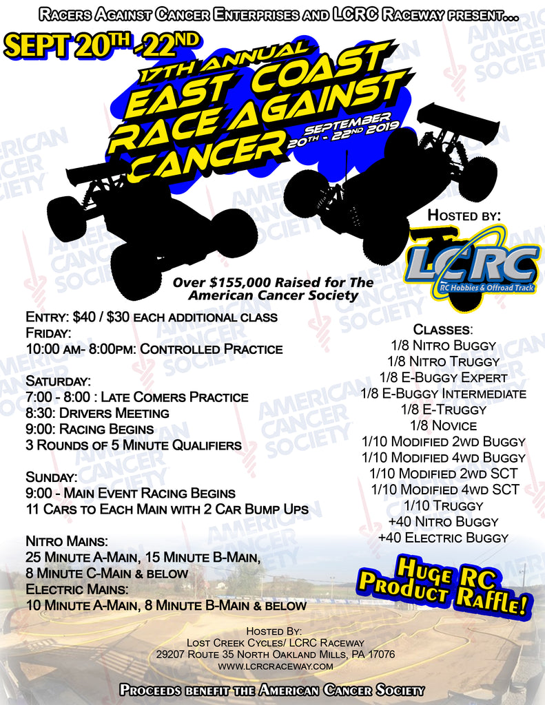 Results from the 2019 East Coast Race Against Cancer Hosted by LCRC Raceway
