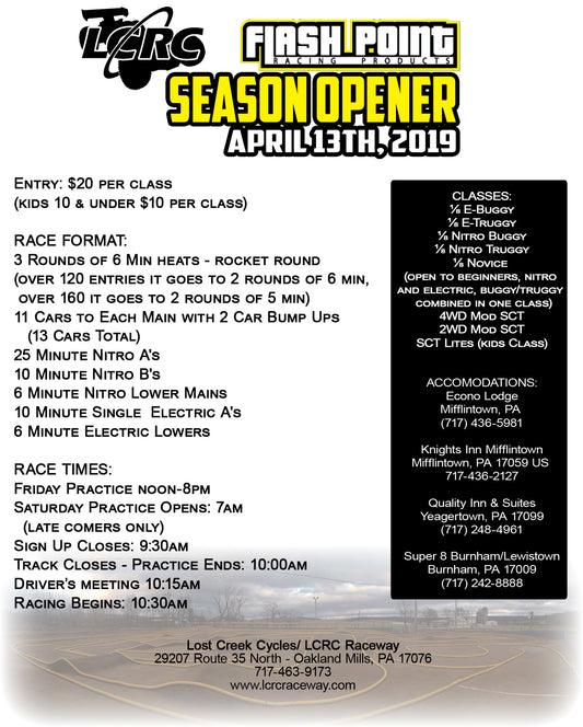 The LCRC Flash Point Season Opener is 30 Days Away!