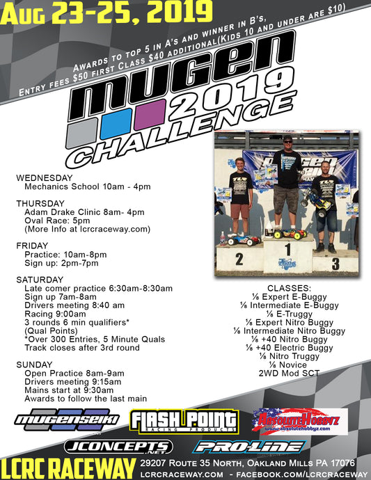Results from the 2019 Mugen Challenge hosted by LCRC Raceway