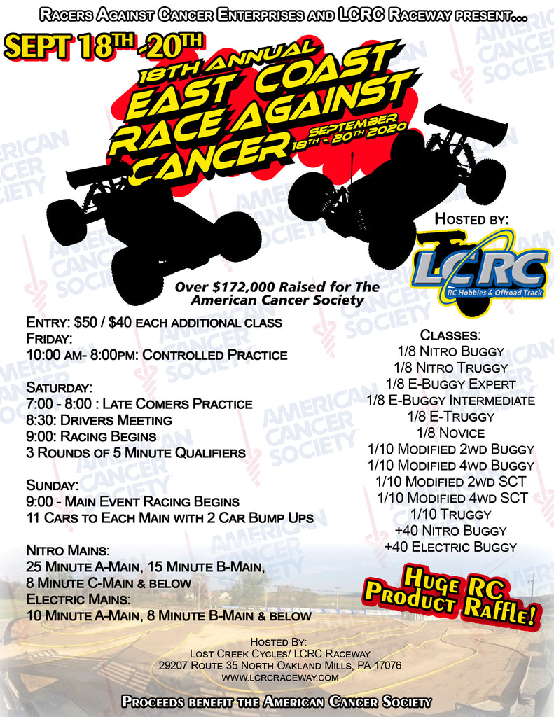 The 18th Annual East Coast Race Against Cancer  hosted by LCRC Raceway