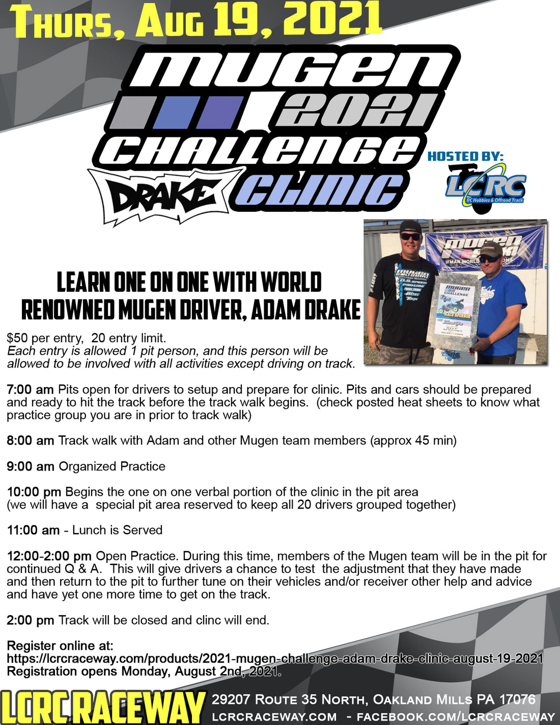 The 2021 Drake Clinic will kick off the 2021 Mugen Challenge!