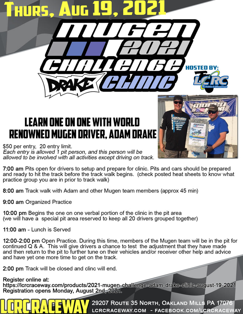 The 2021 Drake Clinic will kick off the 2021 Mugen Challenge!