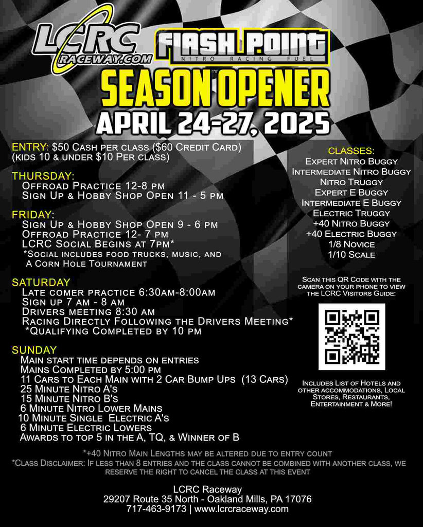 LCRC Presents: The Flash Point Season Opener April 24 - 27, 2025