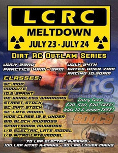 LCRC to Host the Dirt RC Outlaw Series LCRC Meltdown on July 23rd & 24th