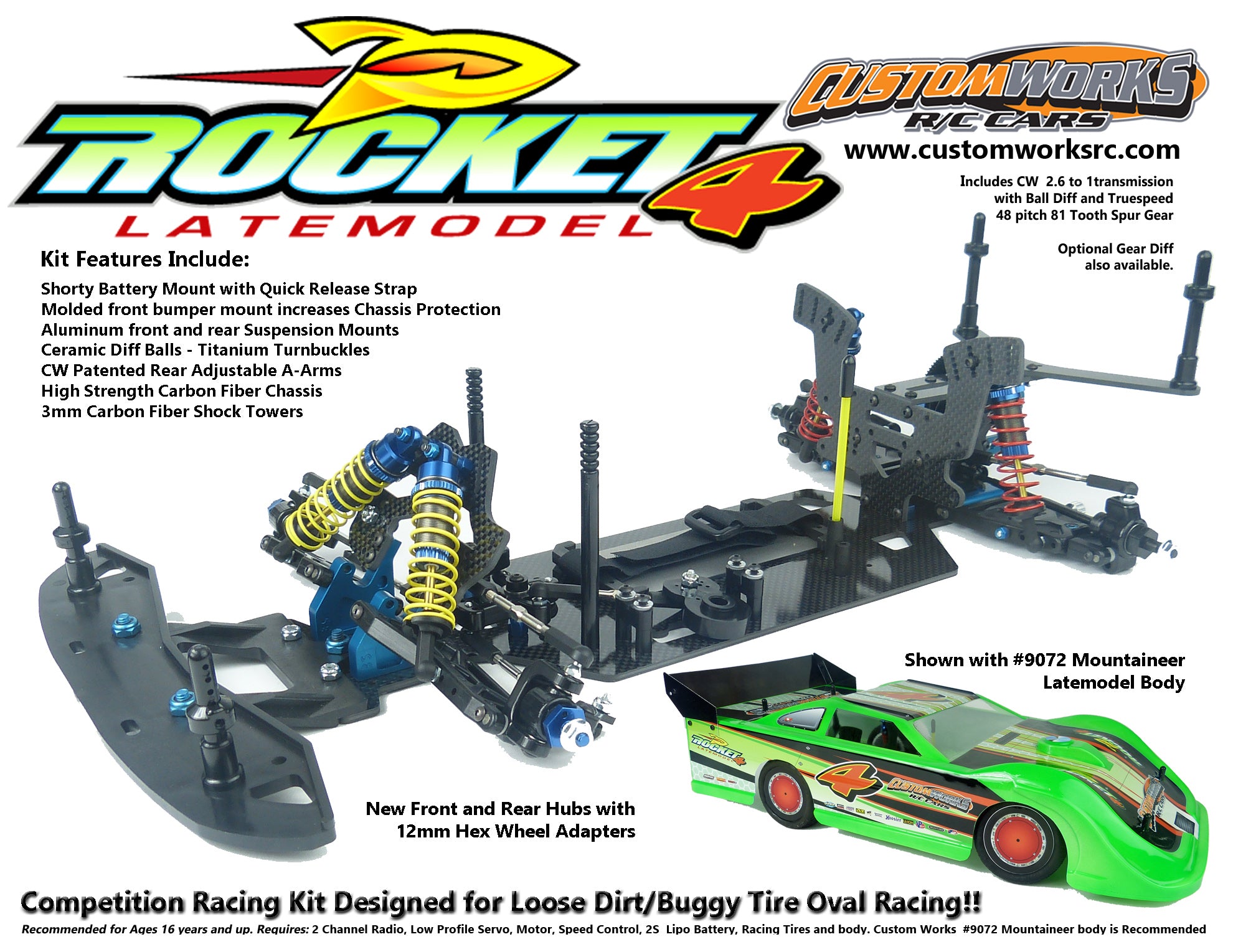 Custom Works Rocket 4 Compatible Parts – LCRC Raceway