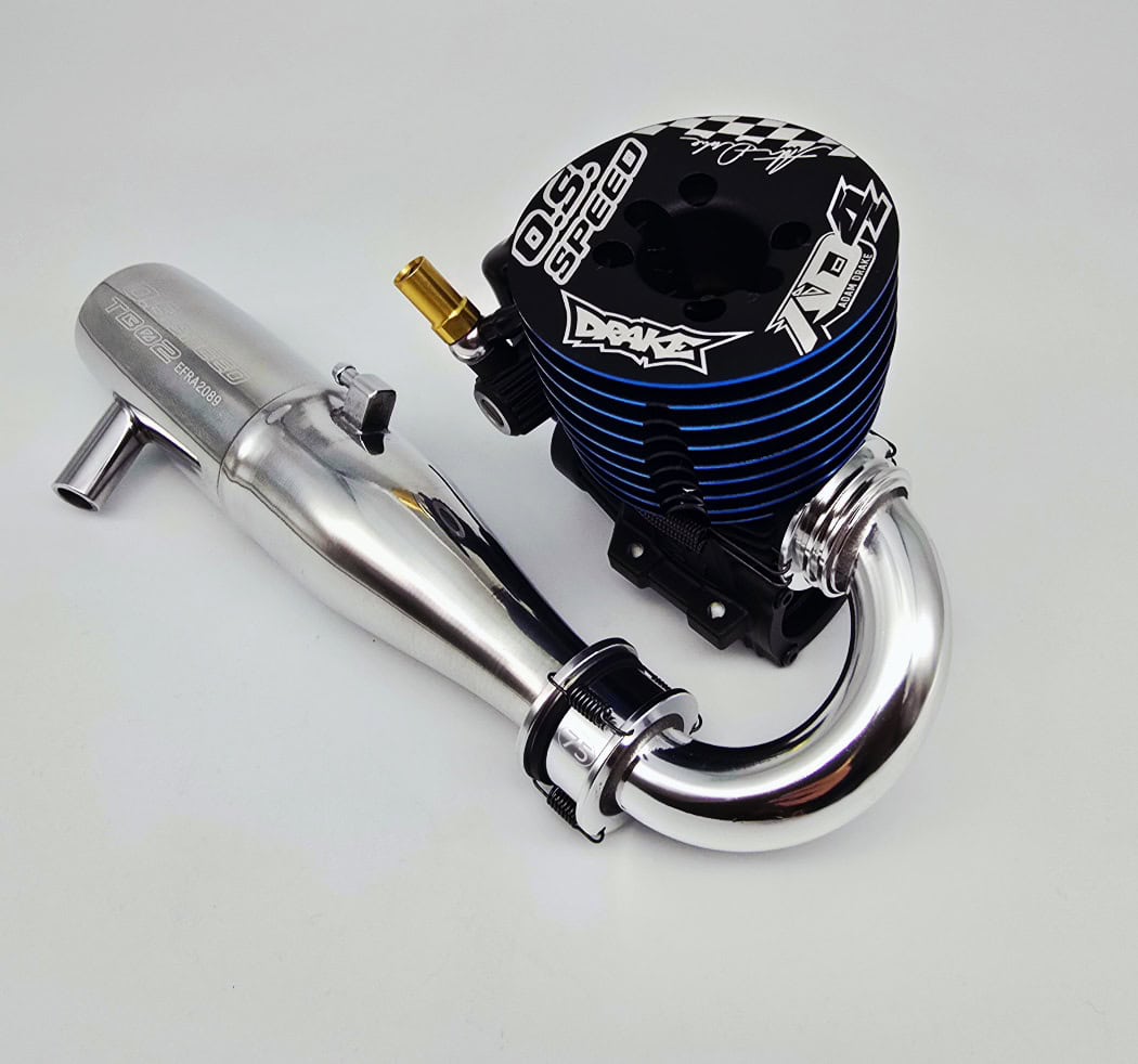 O.S. Speed 1FH01 Adam Drake 4 (AD4) Engine/75mm Header/TB02-2090SC Pipe Combo Set with "Drake In"