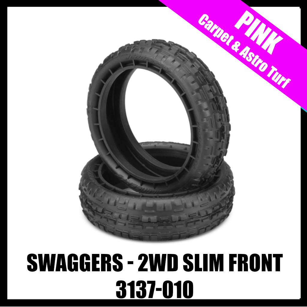 JConcepts 3137-010 Swaggers Carpet 2.2" 2WD Front Buggy Tires (2) (Pink)