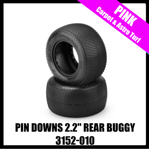 JConcepts 3136-010 Pin Downs Carpet 2.2" Rear Buggy Tires (2) (Pink)