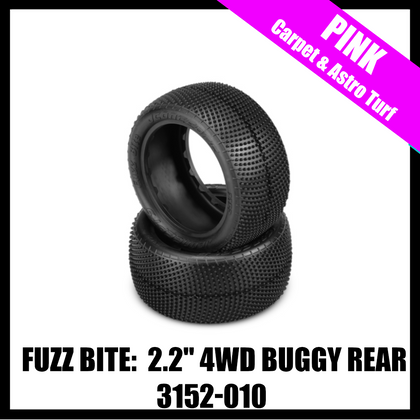 JConcepts 3152-010 Fuzz Bite LP Carpet 2.2" Rear Buggy Tires (2) (Pink)