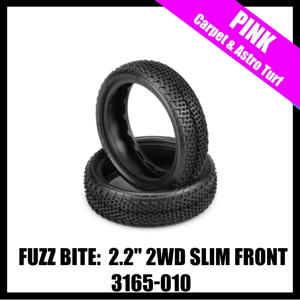 JConcepts 3165-010 Fuzz Bite LP Carpet 2.2" 2WD Front Buggy Tires (2) (Pink)