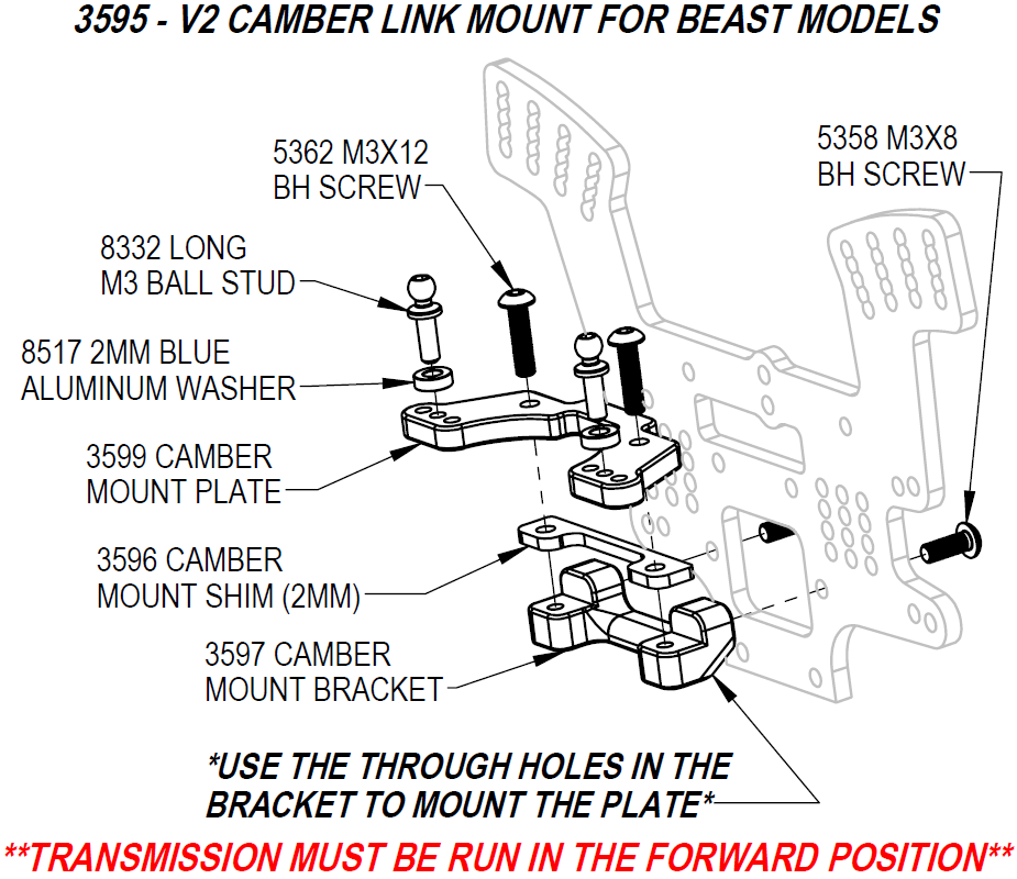 Custom Works 3595 V2 Rear Camber Link Mount (Fits: Beast)