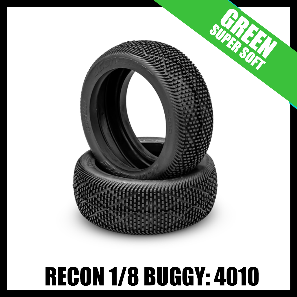 JConcepts 4010-02 Recon 1/8 Off-Road Buggy Tires (2) (Green)