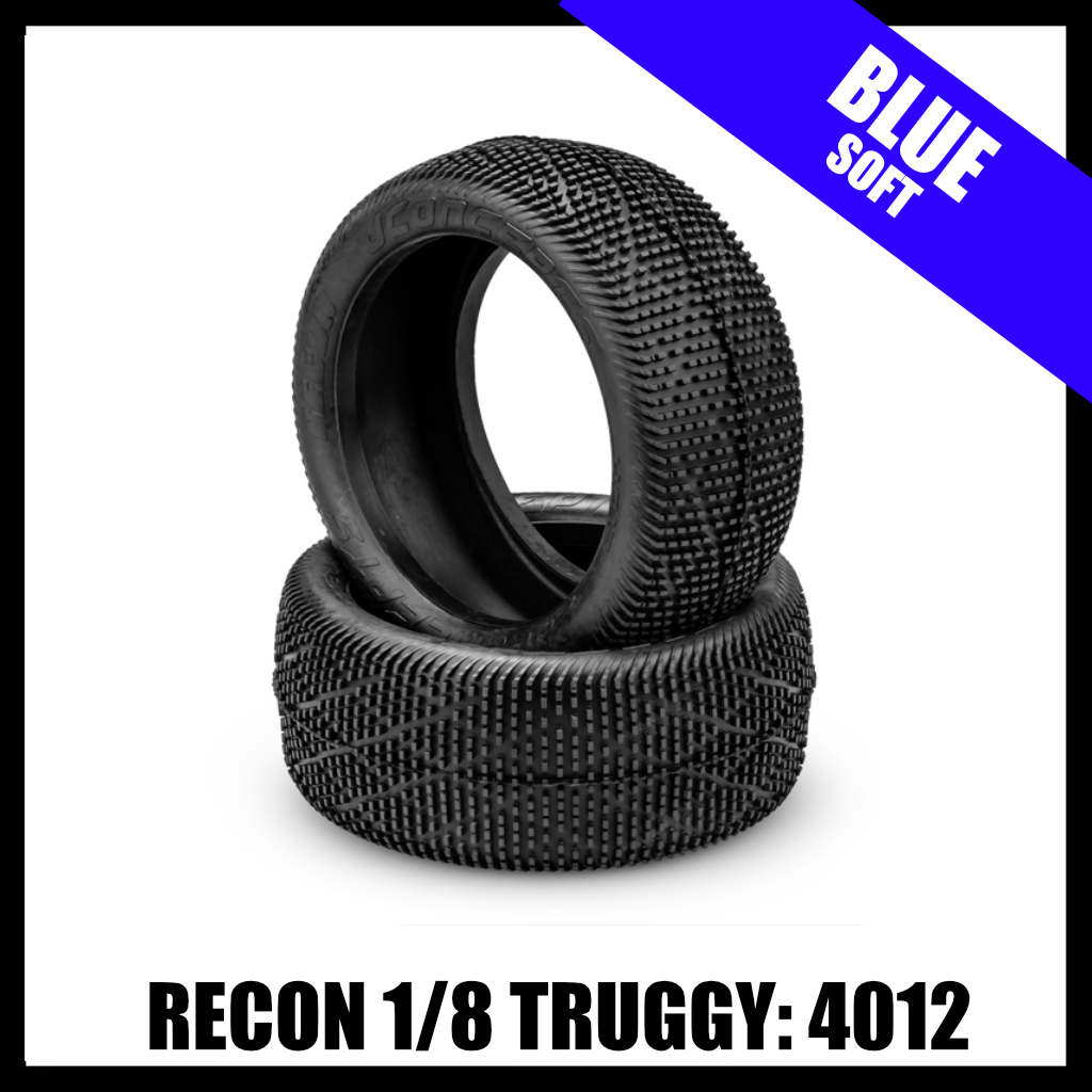 JConcepts 4012-01 Recon 4.0" 1/8th Off-Road Truggy Tires (2) (Blue)